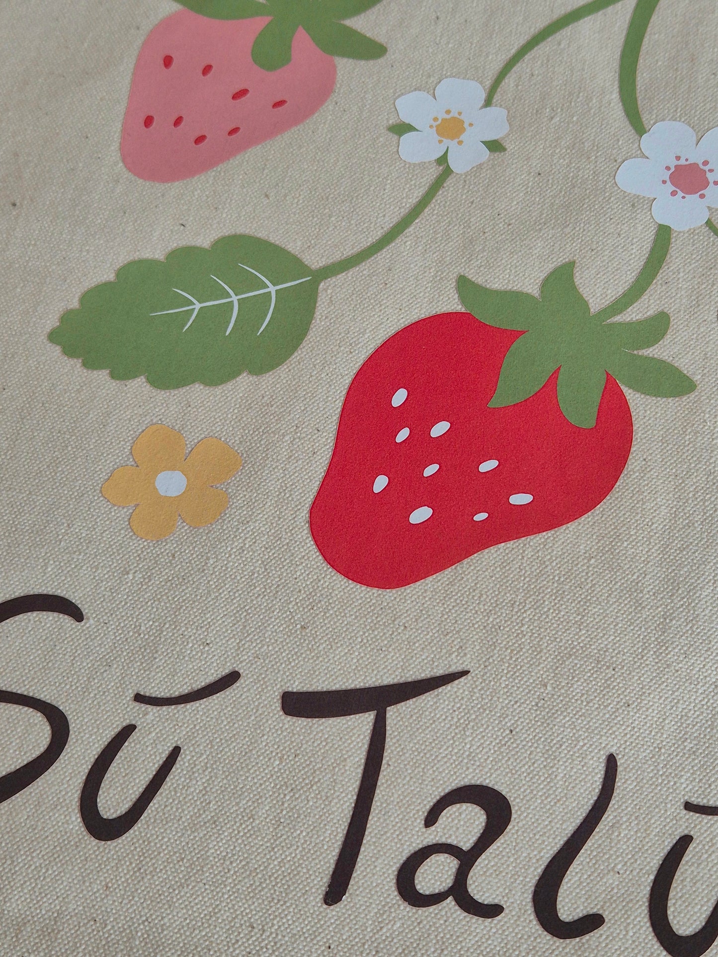 Strawberry Canvas Tote Bag - Sú Talún