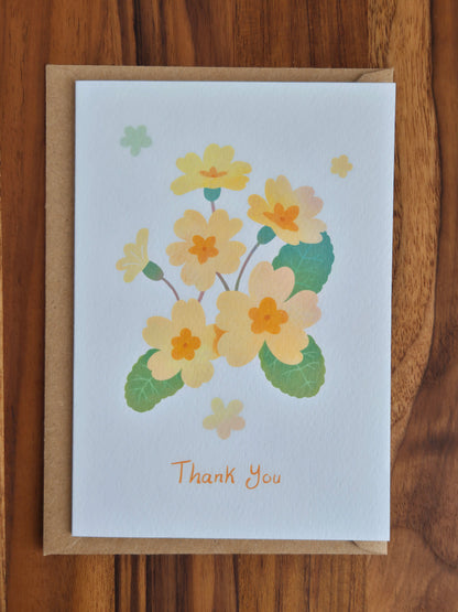 Thank You Card Primroses