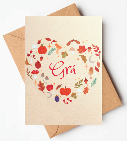 Autumn Love/ Grá Gaeilge Greeting Card