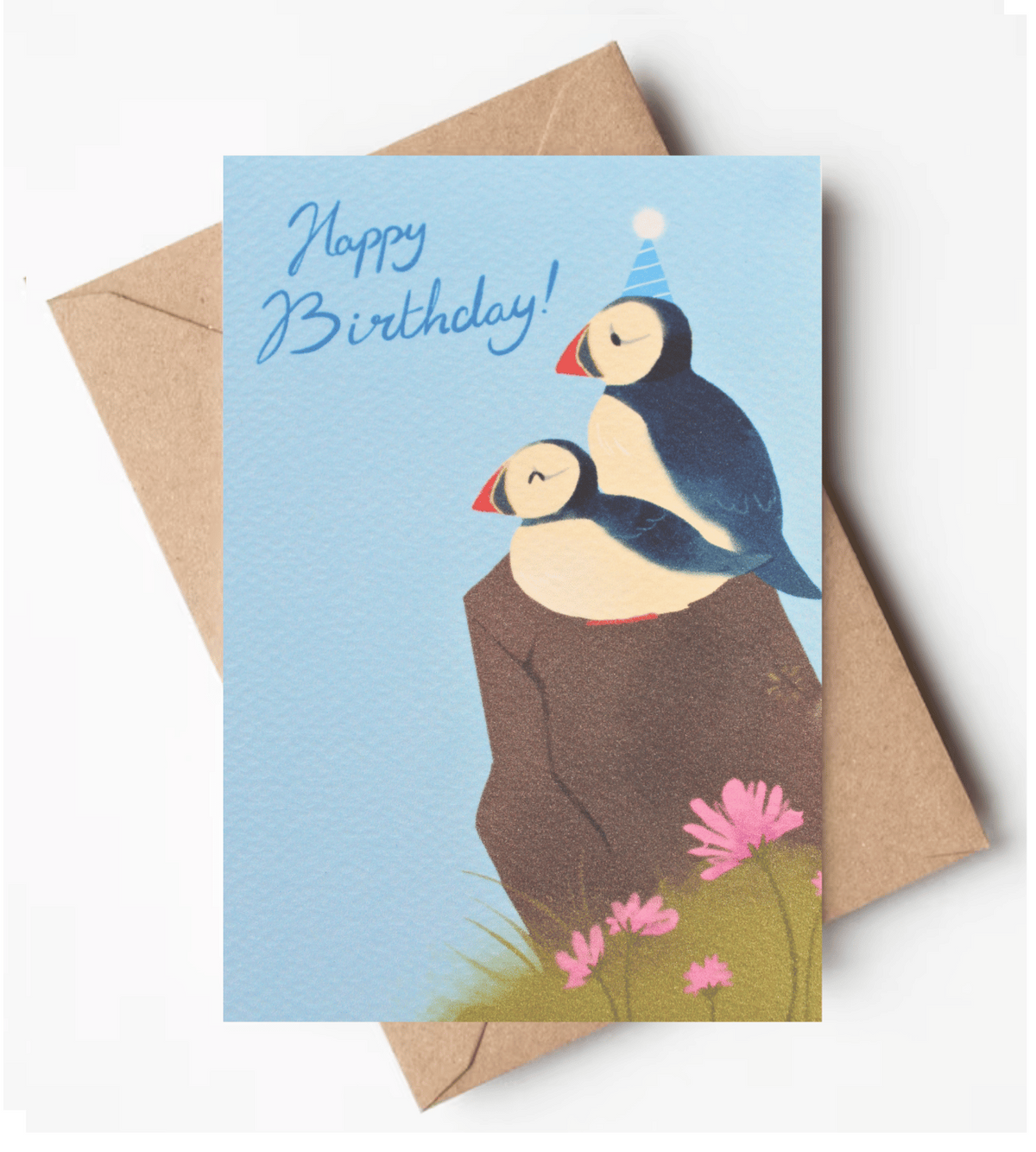 Birthday Card Puffins