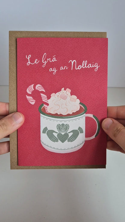 Claddagh Mug Hot Chocolate Gaeilge, Irish Christmas
